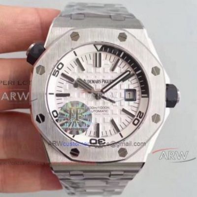 JF Factory Audemars Piguet Royal Oak Offshore Diver 42mm Swiss 3120 Watches Replica White Face